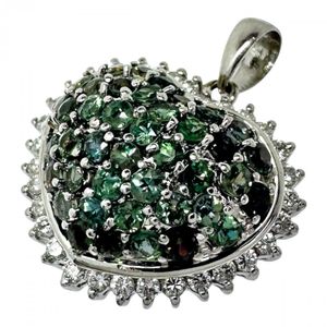 알렉산드라이트 총 1.92ct 다이아몬드 총 0.50ct 펜던트 탑 Pt900 플래티넘 10.2g 여성용 【중고】