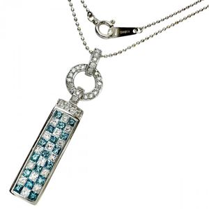 다이아몬드 0.60ct 트리트먼트 다이아몬드 0.40ct 목걸이 K18WG 화이트 골드 5.2g 40cm 여성용 【중고】