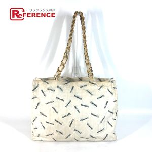 CHANEL 3370*** Vintage Tote Bag with All-Over Logo and Double Chain Shoulder Bag