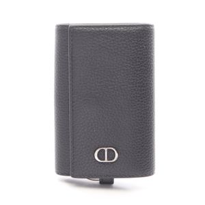 【中古】 ディオール Dior キーケース CDロゴ 6連 ブラック レザー 6連 キーケース ブラック メンズ Used A