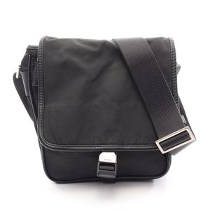 【二手】Prada PRADA 黑色尼龍 Saffiano 皮革單肩包 女士二手 B