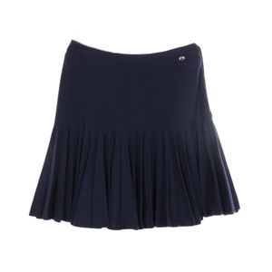 [Used] Chanel Pleated Knit Skirt P47177V05960 Navy Wool Cashmere Pleated Skirt Women's Used A