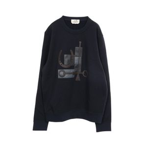 [Used] Hermes Sweatshirt, Sports Capsule, 02-5762, Black Cotton Sweatshirt, Men's, Used A