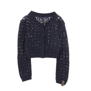 [Used] Louis LOUIS VUITTON Crochet Knit Cropped Cardigan, Cotton Cashmere, Women's, Unused