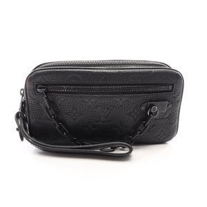 [Used] Louis Vuitton LOUIS VUITTON Second Bag Clutch Bag Pochette Volga Monogram Taurillon M55703 Noir Leather Pochette Volga