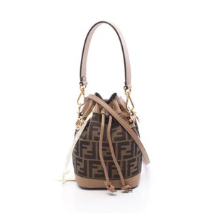 【二手】Fendi FENDI手提包 Mini Mon Tresor Zucca 2WAY 8BS093ALP3F1AOE 帆布皮革單肩包 女士 全新