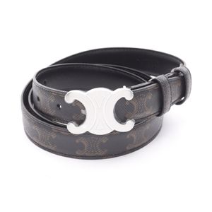 [Used] Celine CELINE Belt Medium Triomphe 45AKA2ACO38SI100 Other Belts Women's New