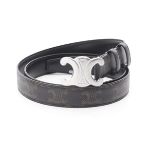 [Used] Celine CELINE Belt Medium Triomphe 45AKA2ACO38SI90 Other Belts Women's New