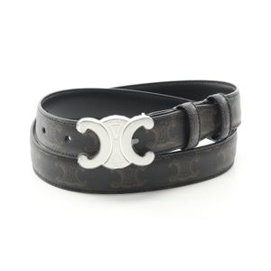 [Used] Celine CELINE Belt Medium Triomphe 45AKA2ACO38SI95 Other Belts Men's New