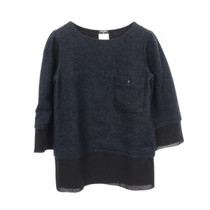 [Used] Chanel CHANEL Coco Mark Button P44279W05191 Fabric Cashmere Top Women's Used A