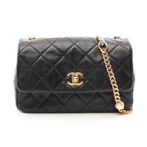 [Used] Chanel CHANEL Shoulder Bag Matelasse AS3479 Black Lambskin (Sheepskin) Mini Matelasse Chain Shoulder Women's Used A