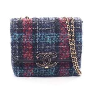 [Used] Chanel CHANEL Shoulder Bag Matelassé A57277 Navy Fabric Leather Matelassé Chain Shoulder Women's Used A