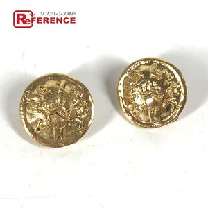 CHANEL Vintage CC Coco Mark Logo Round Earrings