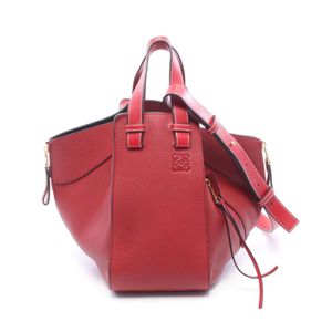 【二手】 LOEWE Hammock Bag 小號兩用手提包，酒RED皮革，女士，二手 B