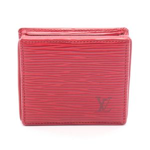 【二手】LOUIS VUITTON 零钱包/零钱夹 Porte Monnaie Boite Epi Castilian Red M63697 Castilian Red 皮革 Porte Monnaie Boite