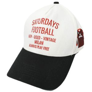 Saturdays Football 26SS 한큐 POP UP STORE 한정 Milan Red 5 Panel Cap AC 밀란 5패널 스냅백 캡 ONE SIZE WHITE/BLACK ALWAYS OUT OF STOCK 모자(기타)【중고】【Saturdays Football】