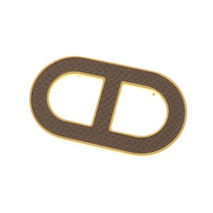 Unused Hermes Chaine d'Ancre Veau Epsom Etoupe Gold Hardware Brooch Accessory 0328 [Pre-owned] HERMES