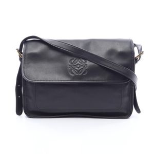 【二手】 LOEWE Anagram 黑色皮革肩背包 Anagram 斜背包 女款二手 B