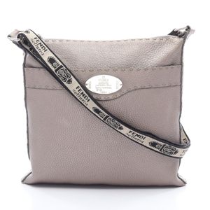 【二手】芬迪FENDI Selleria 米色皮革單肩包 女士二手 B