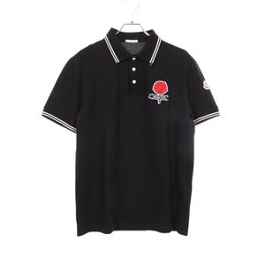 [Used] MONCLER Polo Shirt, Flower Embroidery, Cotton, Men's, Used A