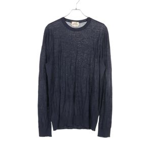 [Used] Hermes HERMES Knit Crew Neck Wool Sweater with All-Over Pattern, Men's, Used A