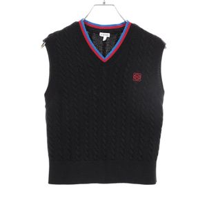 【二手】 LOEWE Anagram 針織背心 S359Y14KGD 黑色純棉針織背心 女款
