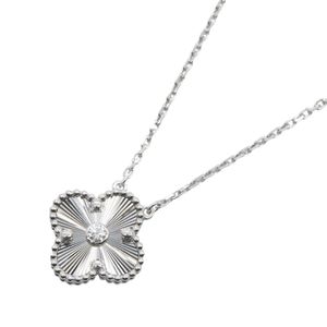 【중고】 Van Cleef & Arpels 목걸이 빈티지 알함브라 목걸이 기요셰 1PD 목걸이 VCARP6L800 목둘레 37.5/42cm K18WG (화이트 골드)