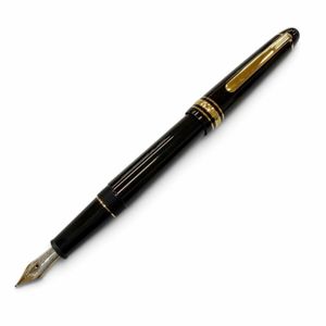 美品▼MONTBLANC モンブラン マイスターシュテュック 145 クラシック ペン先14K Mニブ ホワイトスター 万年筆 ブラック ゴールド ドイツ製 メンズ