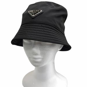 미사용급□Prada 2HC137 리사이클 나일론 코튼 트라이앵글 로고 Re-Nylon 버킷햇 블랙 M 이탈리아제 정품 남성용