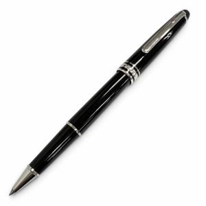 極美品□MONTBLANC モンブラン プラチナライン ローラーボール キャップ式 ボールペン ブラック シルバー ドイツ製 メンズ 筆記確認済み 箱付き