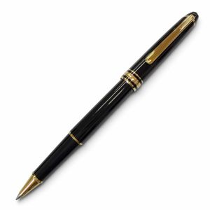 極美品▼MONTBLANC モンブラン マイスターシュテュック クラシック ホワイトスター ローラーボール ボールペン ブラック ゴールド ドイツ製 メンズ 筆記確認済み
