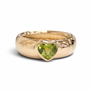 全新 △ TIFFANY&Co. Tiffany 友誼戒指，750 (YG) 金，橄欖石，綠色，JP 9 號，重 4.64 克，女士款。