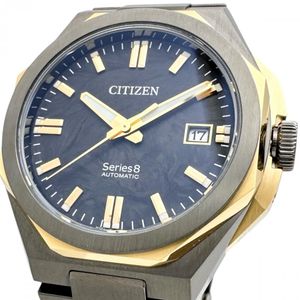 CITIZEN Series Eight LTD 9051-00FPV04, Limited Edition of 1200 Pieces Worldwide, Skeleton Caseback, Stainless Steel/GP, Automatic Movement, Black Dial/Black Strap, Men's Watch [Used]