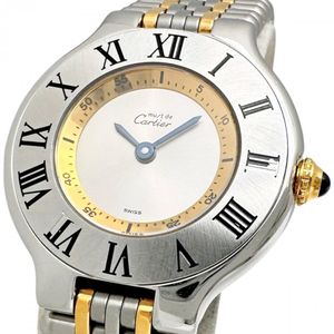 CARTIER/Cartier Must 21 Vingt-et-un SM W10075F4 Vintage Watch Stainless Steel/GP Quartz Silver Dial/Silver Gold Combination Strap Ladies [Used]