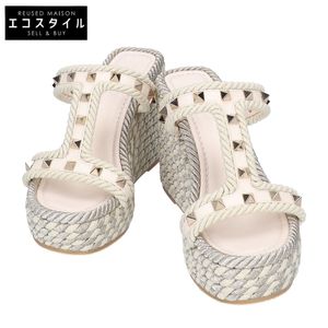VALENTINO [Excellent Condition] Rope Rockstud Wedge Sole Sandals 35 [Pre-owned]
