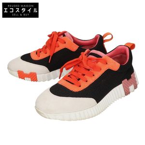 รองเท้าผ้าใบ Hermes Bouncing ทำจากหนังกลับและผ้าตาข่าย ไซส์ 36【สินค้ามือสอง】