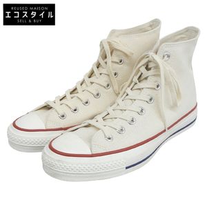 CONVERSE 미사용급 하이탑 캔버스 스니커즈 슈즈 남성용 오프화이트 8 MADE IN JAPAN 8【중고】