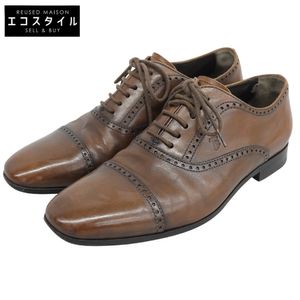 TOD'S 쿼터 브로그 슈즈 남성용 레더 브라운 5 A【중고】