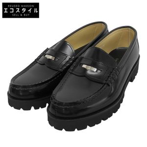 살롱 아담 에 로페 신품급 HARUTA 별주 글라스 레더 참 로퍼 신발 여성용 블랙 25cm 25【중고】