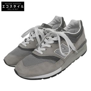 New Balance 메쉬×스웨이드 997 로우컷 스니커즈 신발 남성용 그레이 28cm 10(US) 【중고】