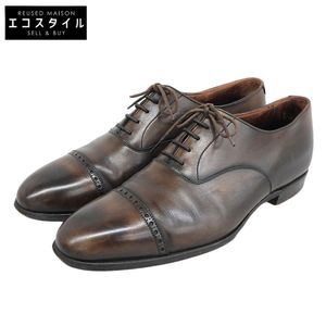 Crockett&Jones BELGRAVE3 펀치드 캡토 슈즈 남성용 브라운 8E 8E【중고】