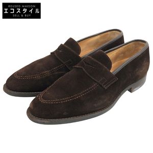 Crockett&Jones SYDNEY 스웨이드 레더 코인 로퍼 슈즈 남성 브라운 8E 8E【중고】