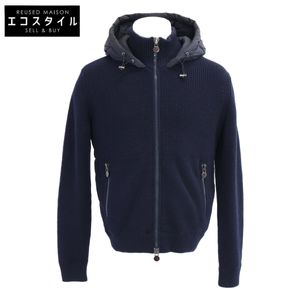 Moncler B20919413500 MAGLIONE TRICOT CARDIGAN Knit/Nylon Panel Hooded Down Jacket M [Used]