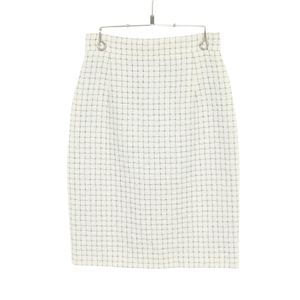 【二手】香奈兒 (Chanel) 斜紋軟呢半身裙 P53792V40199 白色/黑色真絲半身裙 女款