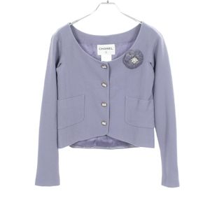 【二手】香奈兒 (Chanel)顏色外套，Coco 標誌紐扣斜紋軟呢羊毛外套，女款
