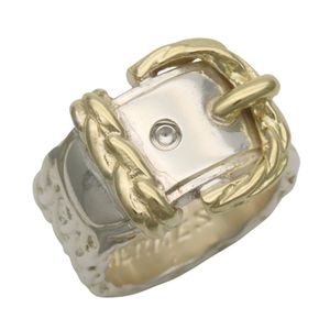 แหวน Hermes รุ่น Diane เงิน 925 ผสมทองคำ 18K (สีเหลือง) น้ำหนักประมาณ 13.9 กรัม [สินค้ามือสอง]