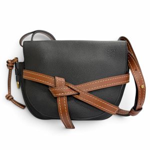 全新 △ LOEWE GATE BAG Anagram 皮革斜背包單肩包 黑色ブラウン西班牙製造 女士款 附防塵袋