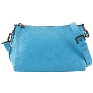 หลุยส์ วิตตอง LOUIS VUITTON กระเป๋าสะพายไหล่ Triangle Messenger รุ่นลิมิเต็ดเฉพาะสาขาโอซาก้า มิโดสึจิ M55925 หนัง Taurillon สีเทอร์ควอยซ์ ปี 2020 สีน้ำเงิน AR0280 สะพายเฉียง, สะพายไหล่, ถือ, 2way ซิป Triangle Guide สำหรับผู้ชาย [มือสอง]