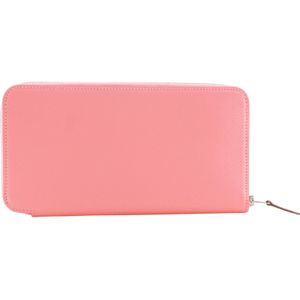 กระเป๋าสตางค์ยาว Hermes Azap Silk In หนัง Epsom ปี 2020 สีชมพู ตราประทับ Y ซิปรอบ สำหรับสุภาพสตรี [มือสอง]