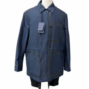 全新未使用商品 □LOUIS VUITTON ) 羊絨混紡內襯，Monogram 印花襯裡，LV 印花短款外套，海軍藍，IT 50 碼，意大利製造，正品，男士